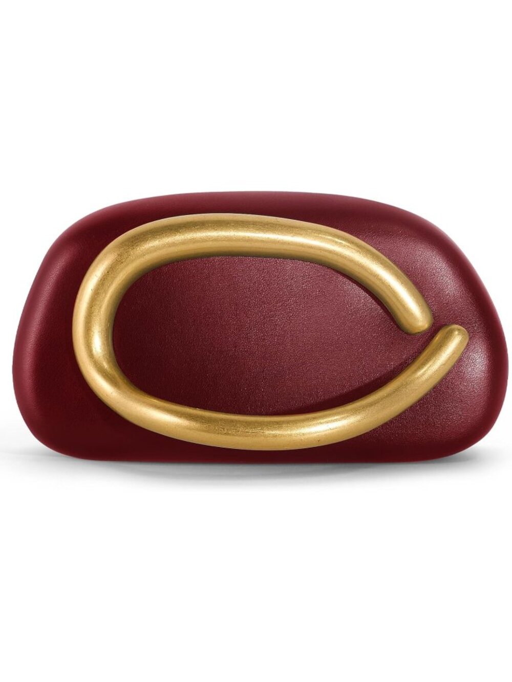 〽️Women's Wine Red Leather Clutch Purses Trendy C Handle Evening Bag with Chain